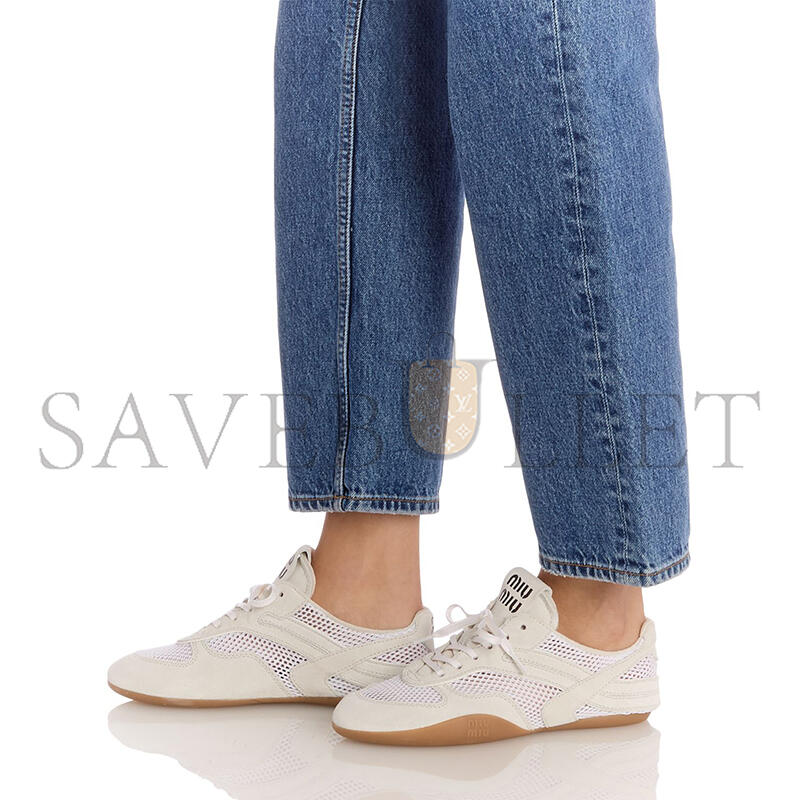 MIU MIU WOMEN'S ALLACCIATE MESH SNEAKERS